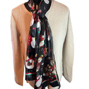 Christmas Holiday Snowman Music Notes Hearts Stars Scarf